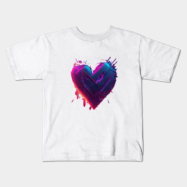 Abstract Heart Kids T-Shirt by Andonaki